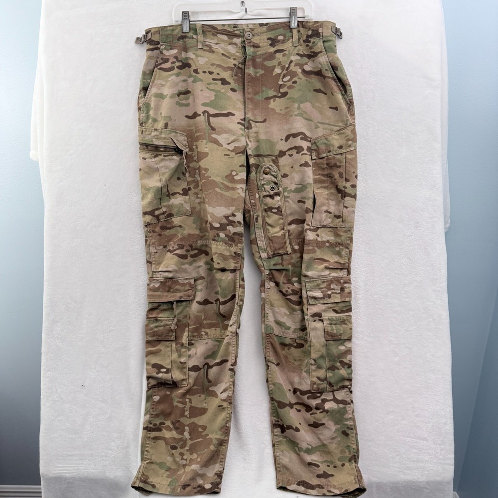 US Army Cargo Pants Mens L 36x33 Multicolor Camo Multicam Trouser Aircrew Combat